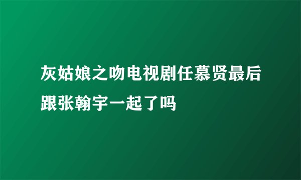 灰姑娘之吻电视剧任慕贤最后跟张翰宇一起了吗