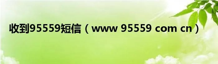 收到95559短信（www 95559 com cn）