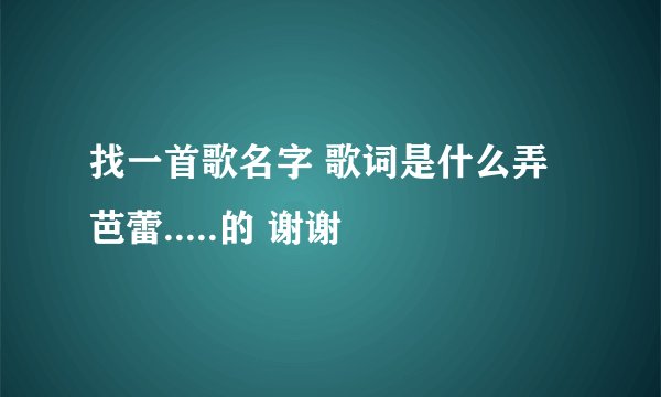 找一首歌名字 歌词是什么弄芭蕾.....的 谢谢