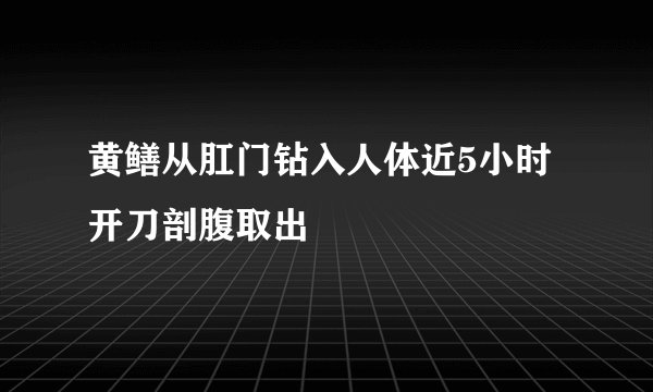 黄鳝从肛门钻入人体近5小时 开刀剖腹取出