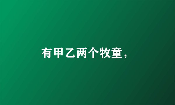 有甲乙两个牧童，