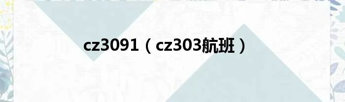 cz3091（cz303航班）