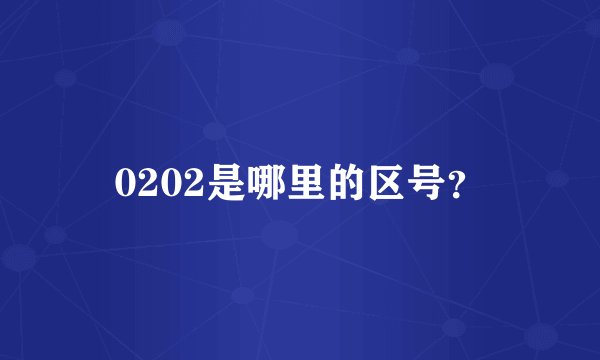 0202是哪里的区号？