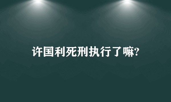 许国利死刑执行了嘛?