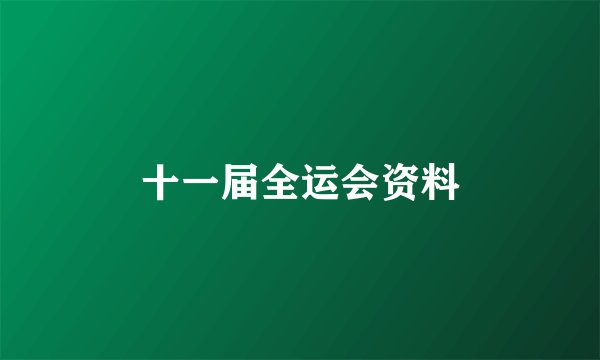 十一届全运会资料