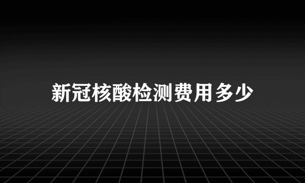 新冠核酸检测费用多少
