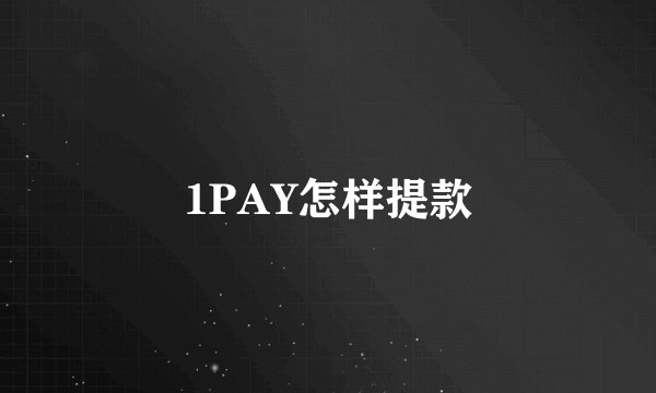 1PAY怎样提款