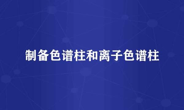 制备色谱柱和离子色谱柱