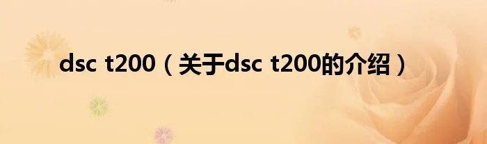dsc t200（关于dsc t200的介绍）