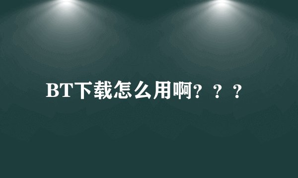 BT下载怎么用啊？？？