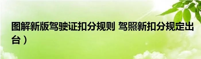 图解新版驾驶证扣分规则 驾照新扣分规定出台）