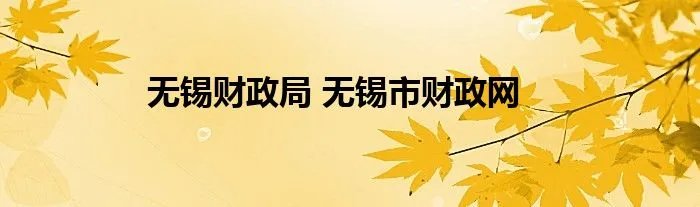 无锡财政局 无锡市财政网