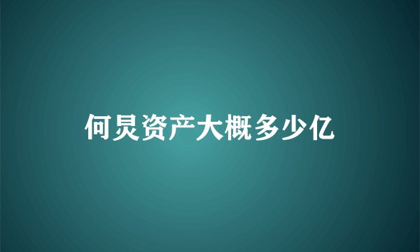 何炅资产大概多少亿