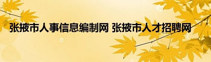 张掖市人事信息编制网 张掖市人才招聘网