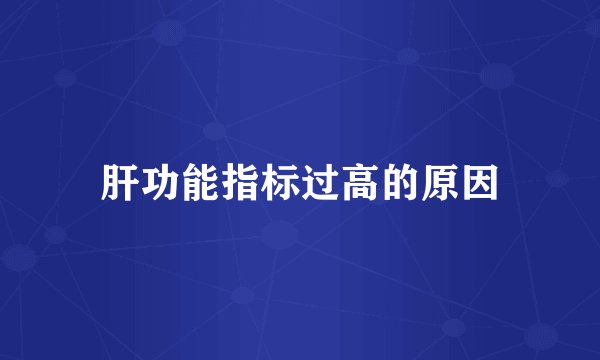 肝功能指标过高的原因