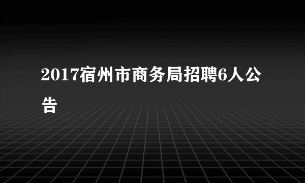 2017宿州市商务局招聘6人公告