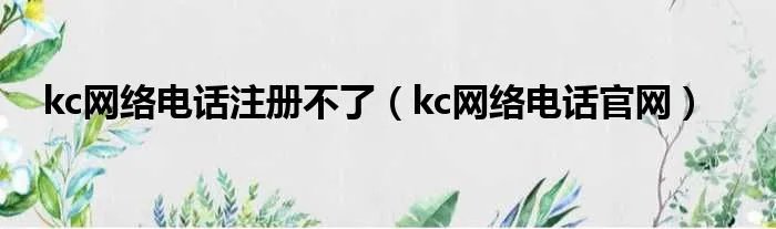 kc网络电话注册不了（kc网络电话官网）