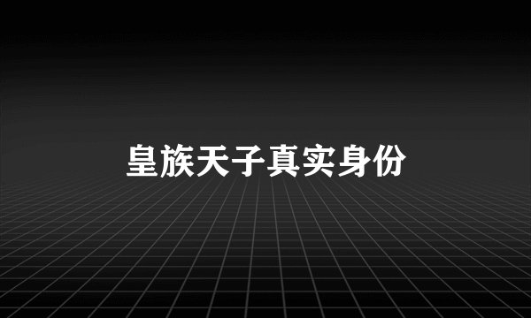 皇族天子真实身份