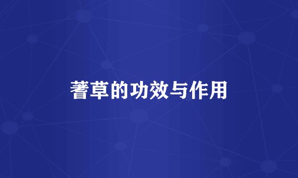 蓍草的功效与作用