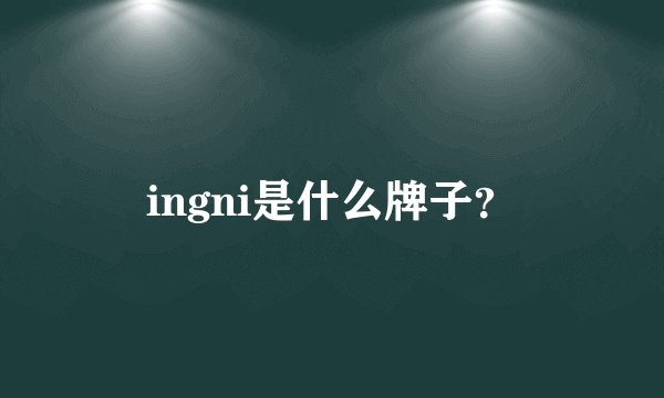 ingni是什么牌子？