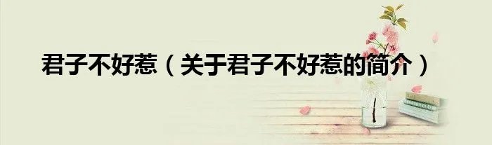 君子不好惹（关于君子不好惹的简介）