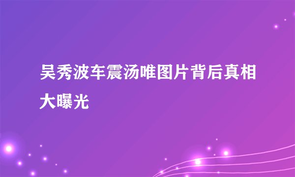 吴秀波车震汤唯图片背后真相大曝光