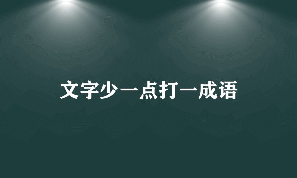 文字少一点打一成语