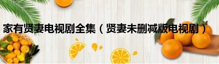 家有贤妻电视剧全集（贤妻未删减版电视剧）