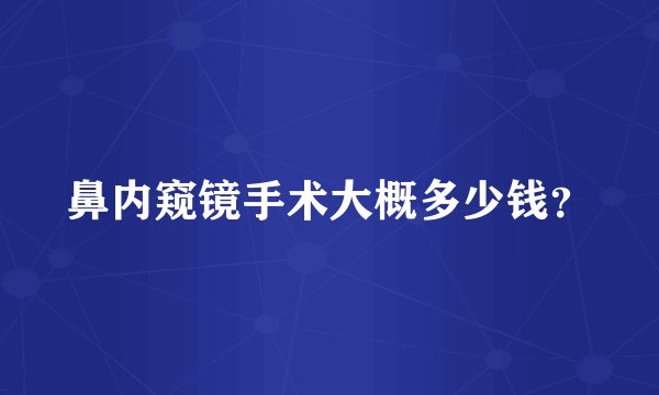 鼻内窥镜手术大概多少钱？
