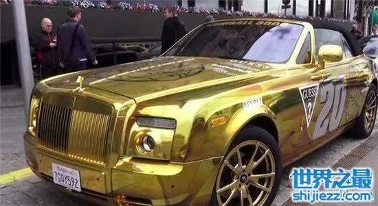 劳斯莱斯黄金跑车世界独一无二，迪拜阿拉伯富商制造 