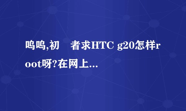 呜呜,初學者求HTC g20怎样root呀?在网上看了教程,也不知道怎么弄