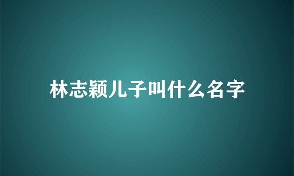 林志颖儿子叫什么名字