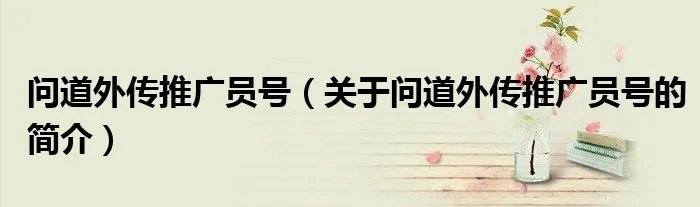 问道外传推广员号（关于问道外传推广员号的简介）