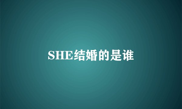 SHE结婚的是谁