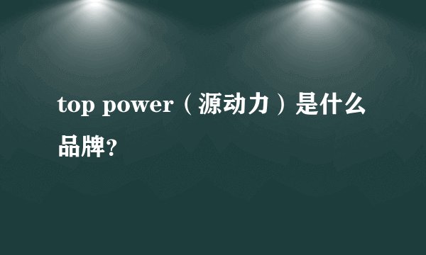 top power（源动力）是什么品牌？