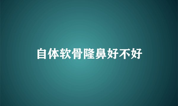 自体软骨隆鼻好不好