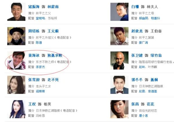 新笑傲江湖 黄海冰 在里面实饰演谁？PS 霍建华版本的