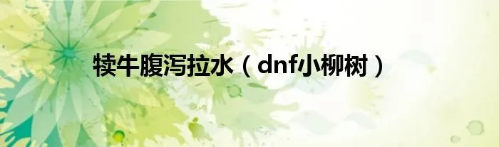 犊牛腹泻拉水（dnf小柳树）