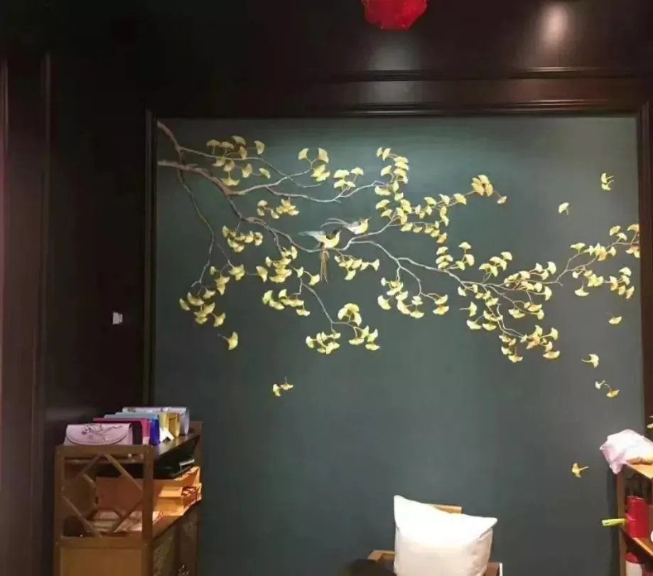 解密独绣刺绣墙布的生产