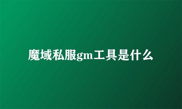 魔域私服gm工具是什么