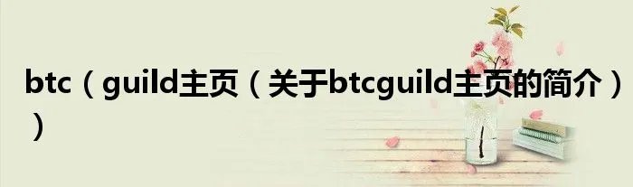 btc（guild主页（关于btcguild主页的简介））