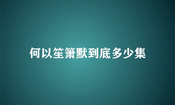 何以笙箫默到底多少集