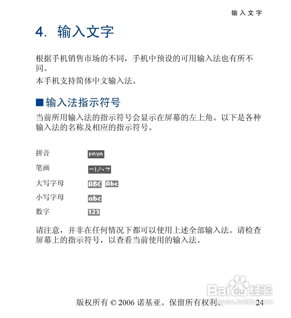 诺基亚6030手机使用说明书: