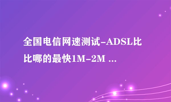 全国电信网速测试-ADSL比比哪的最快1M-2M 都进来吧!