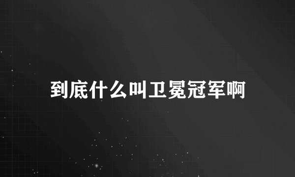 到底什么叫卫冕冠军啊