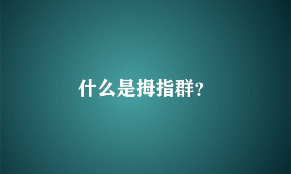 什么是拇指群？