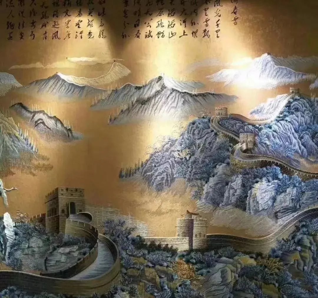 解密独绣刺绣墙布的生产