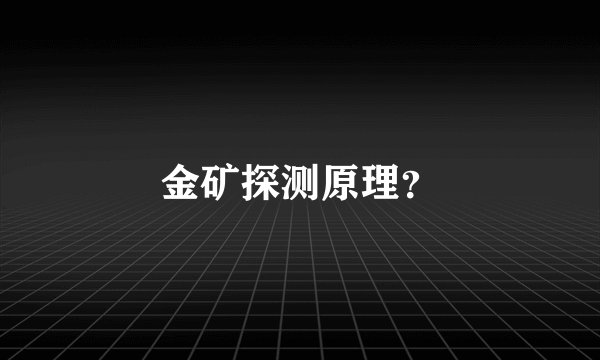 金矿探测原理？