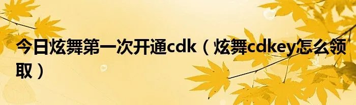 今日炫舞第一次开通cdk（炫舞cdkey怎么领取）