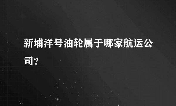 新埔洋号油轮属于哪家航运公司？